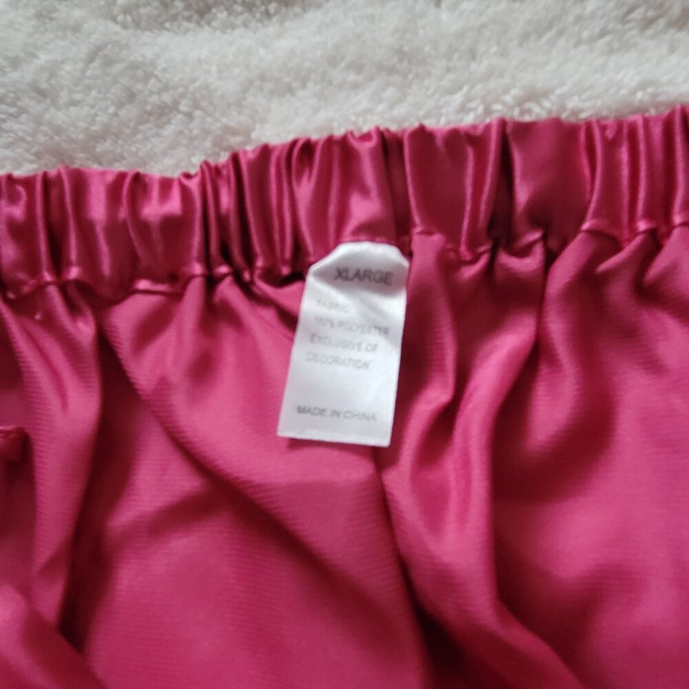 NWOT 3-Piece Pink Satin Pajama: Wraparound Top, Shorts, Pants - Picture 10 of 10